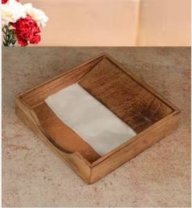 Caja de pañuelos de madera Rectángulo Servilletero Caja dispensadora de pañuelos faciales con caja de tapa de madera de bambú - Product Image 5