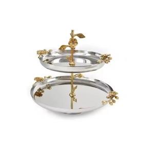 แท่นวางเค้กโลหะเงินขัดเงาเหมาะสำหรับงานแต่งงานในวันครบรอบการโชว์เบเกอรี่และช่วงเวลาตัดเค้ก - Product Image 1