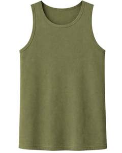 Débardeur Homme Vert Olive Sans Manches, Gilet de Sport Uni, T-shirt Musculaire Athlétique, Tissu Doux Extensible Respirant, Vente en Gros Fabricant - Product Image 1