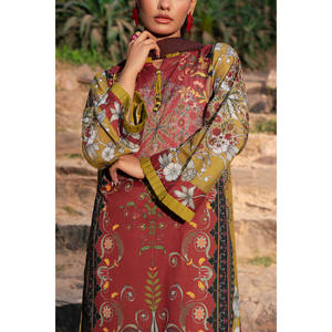 ชุดสูทผ้าลอนพิมพ์ลาย 3 ชิ้นสำหรับผู้หญิง พร้อมผ้าคลุมไหล่ชีฟอง รุ่น SD-52207 - Product Image 6