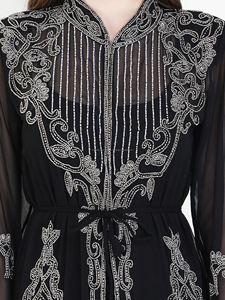 Kurta Kurti de Seda Georgette para Mujeres Musulmanas, con Bordado a Mano y Cuentas de Cristal, Prenda de Lujo para Eventos Especiales - Product Image 6