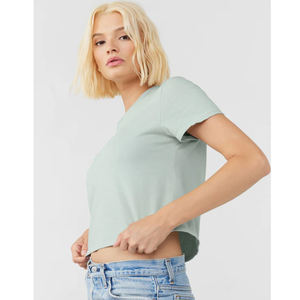 Camiseta de algodón para mujer, camisetas CVC, precio al por mayor, camiseta para mujer, camiseta corta GRÁFICA VARSITY - Product Image 2