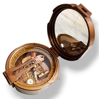Boussole Brunton antique nautique en laiton massif avec impression UV, carrée de 3 pouces, de poids lourd