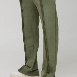 Pantalons pour hommes avec logo personnalisé délavé Hip Hop empilé polaire DTG imprimé pantalons pour hommes taille élastique pour tenue décontractée pantalon de survêtement évasé - Product Image 6