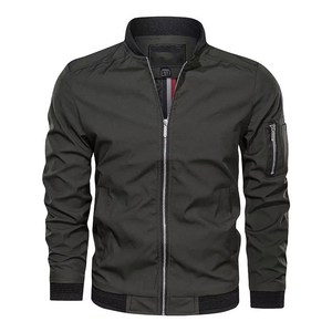 Venta al por mayor de chaquetas de otoño con logotipo personalizado para hombre, chaqueta informal de manga larga a prueba de viento, chaquetas bomber de béisbol para hombre - Product Image 3