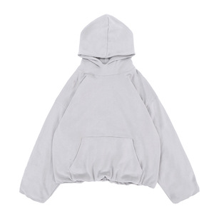 Customizable <b>Mock</b> <b>Neck</b> Oversized Big Satin Lined Black Cropped Raw Hem Men Hoodies - Product Image 6