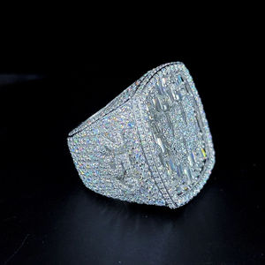 Luxury 14k 18k White Gold & 925 Sterling Silver Synthetic Diamond Wedding <b>Ring</b> with Customized Design Rhodium Plated for Women - Product Image 4