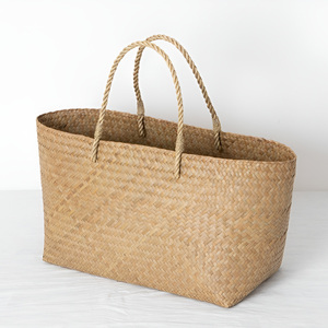 Bolsos de mano de algas marinas más vendidos, bolso de mano de algas marinas de menor costo, bolso de paja tejido sostenible - Product Image 3