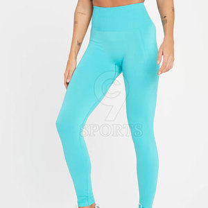 กางเกงออกกำลังกายเอวกลางเอวยางยืดสำหรับผู้หญิงกางเกงลายพื้น - Product Image 1