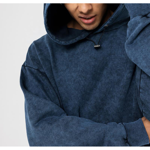 Conjunto de Sudadera con Capucha Azul Sólido para Hombre, Estilo Casual, Holgado, de Algodón, Traje Deportivo Completo, Marca Privada OEM Trackstar - Product Image 3