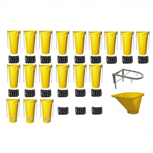 Kit de chutes à déchets pour échafaudages en HDPE avec 1 trémie, 1 cadre de support, 18 manchons anti-poussière, 18 chutes à déchets - Product Image 3