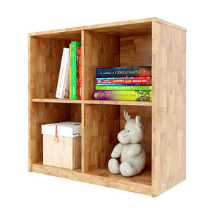 KGS017 4-Drawer <b>Bookshelf</b> 79x40x82cm Natural Rubber Wood Modern Design for Living Room Office Kids Room Bedroom Standing Type - Product Image 1