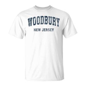 T-shirt vintage sportiva blu navy Woodbury New Jersey NJ, edizione limitata promozionale - Product Image 1