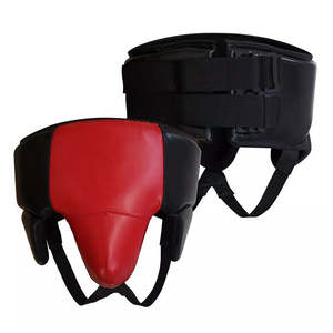 Protector Inguinal de Cuero PU de Estilo Profesional para Karate, Muay Thai, MMA, Boxeo, FIRST FITNESS INDUSTRIES, Negro - Product Image 3