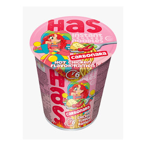 Nouilles instantanées croustillantes HAS saveur Carbonara épicée, farine de blé 70g, nouilles crémeuses 18% de matières grasses, préparation en 6 minutes, DEM Kulpin, 12 mois - Product Image 1