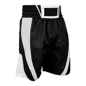 Shorts de sport pour hommes de haute qualité, couleur personnalisée blanc et noir, taille haute, en spandex et polyester, vêtements d'arts martiaux, shorts de boxe - Product Image 2