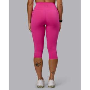 Legging Fusion Ultra High-Rise 3/4 avec poches - Pantalon de yoga thermique sans couture - Motif léopard tie-dye - Nylon-Spandex - Chaud pour l'hiver - Product Image 3