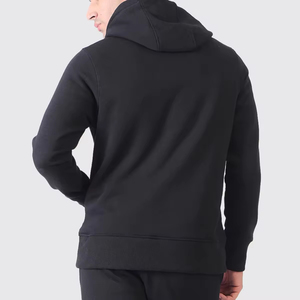 Jersey ligero y cómodo de algodón 100% para hombre, Sudadera con capucha, conjunto de chándal para correr de manga larga, elementos esenciales de invierno con patrón sólido - Product Image 3