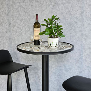 Contemporary Design Combo Set 60cm Round <b>Bar</b> <b>Table</b> <b>and</b> 2 Iron-Legged <b>Bar</b> <b>Stools</b> Model CBCF301 - Product Image 3