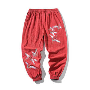 Meilleure vente OEM personnalisable taille élastique pantalon professionnel coton tissu léger broderie conception disponible en vrac - Product Image 1