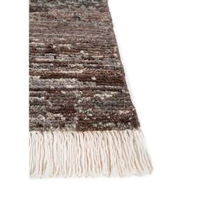 พรมขนสัตว์สีน้ำตาลเบจแบบถักมือสไตล์อัฟกันสำหรับห้องนั่งเล่น ลายทาง รูปทรงสี่เหลี่ยมผืนผ้า ลายพิมพ์นามธรรม-RE-1474 - Product Image 4