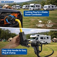 Cordon adaptateur pour générateur de camping-car ELEGRP 30 ampères à 50 ampères, connecteur robuste à 4 broches avec verrouillage mâle-femelle pour camping-car et caravane