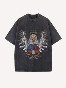 T-shirts imprimés de conception personnalisée surdimensionnée à épaules tombantes T-shirts graphiques populaires OEM de chemises imprimées graphiques lavées - Product Image 4