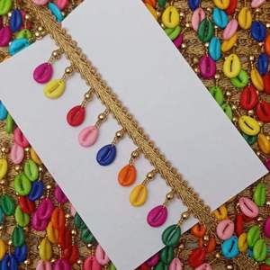 Hecho a medida con conchas multicolores Unidas cintas bordadas en diseños y colores latkan para vestidos de novia - Product Image 6