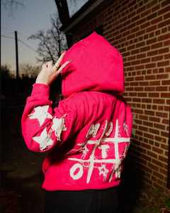 Ensemble survêtement deux pièces personnalisé Survêtement brodé en détresse pour l'hiver Sweat à capuche zippé et ensembles de vestes Fabricant pour femmes - Product Image 1