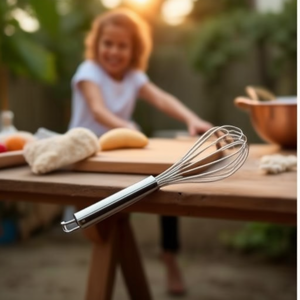 Fouet de cuisine professionnel en acier inoxydable chromé 1440040-40cm, outil de pâtisserie et de boulangerie - Product Image 3