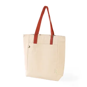 Borsa da Spiaggia in Cotone Riciclato Zoze, Shopper Promozionale Sostenibile con Accessori - Product Image 3