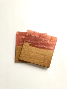 Sous-verres holographiques en résine, qualité alimentaire avec aspect verre et bois, artisanat en résine à motif féerique pour cadeaux d'affaires et usage personnel - Product Image 2