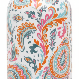 Bouteille d'eau en cuivre pur en gros, 1 litre |   Vaisselle ayurvédique anti-fuite en laque imprimée Meena Designer - Product Image 5