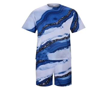 Novedad de verano, conjuntos de pantalones cortos informales para hombre, camiseta de manga corta, pantalones cortos, conjunto de chándal sólido, ropa de marca para hombre, conjuntos de 2 piezas - Product Image 5