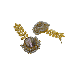 <b>Hot</b> Selling Best Quality Brass Material Jewelry Gold-plated Mother of Pearl <b>Stone</b> Stud Earring Jewelry for Girls and Women - Product Image 4