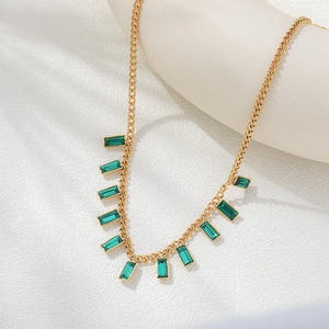 18K chapado en oro Retro vacaciones estilo clásico geométrico 304 Acero inoxidable colgante collar Multi encantos collar de moda - Product Image 2