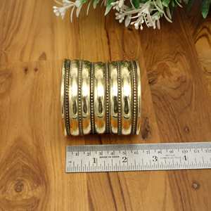 Wide Golden Cuff statement <b>Bracelet</b> <b>Boho</b> Statement <b>Bracelet</b> Adjustable Brass Bangle Vintage Style Jewelry Gift for Her - Product Image 2