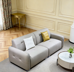 أريكة لشخصين عالية الطلب، أنيقة من الجلد، غير قابلة للانزلاق، سهلة الصيانة، مثالية لغرف المعيشة في الشقق - Product Image 5