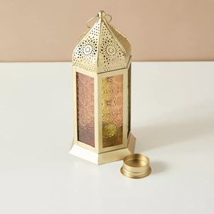Moroccan Metal and Glass Handmade Modern <b>Candle</b> <b>Lanterns</b> with Golden Accents for Home & <b>Outdoor</b> Ramadan and Christmas Decor - Product Image 5