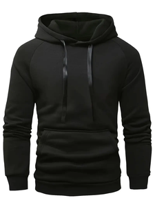 Sweat à capuche classique et solide pour hommes, tricoté en polaire, avec poche kangourou, hiver, sweat à capuche grande taille - Product Image 6