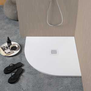 Receveur de douche semi-circulaire 80x80 en résine blanche Milan - Articles de bain et toilettes - Product Image 1