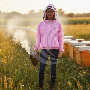 Traje de Apicultura de Protección Completa Ultra Ventilado de Color Rosa con Velo de Protección, Traje de Seguridad de Apicultura de 3 Capas - Product Image 5