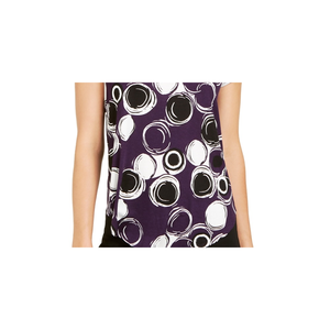 Top da Donna Alfani Viola con Scollo Rotondo, Taglia XS, in Tessuto Traspirante Lavorato a Maglia, Vestibilità Ampia, Stile Casual Formale per Primavera Autunno - Product Image 3