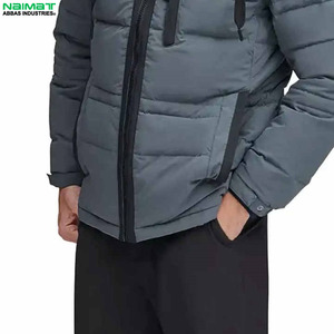 เสื้อแจ็กเก็ตขนเป็ดสำหรับผู้ชายเสื้อโค้ทกันหนาวแบบมีฮู้ดย้อมสีล้วนแนวสตรีทสูงสำหรับกลางแจ้ง - Product Image 4