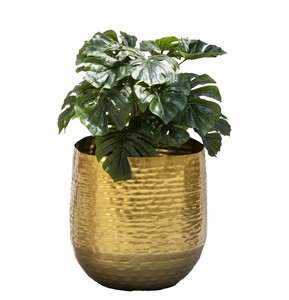 กระถางต้นไม้โลหะทรงกลมแบบตั้งในร่มพร้อมรูระบายน้ำสำหรับตกแต่งสวนบ้านกระถางต้นไม้สไตล์เทียมตกแต่งตามสไตล์ - Product Image 3