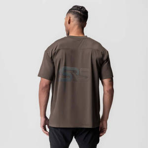 Venta al por mayor 100% algodón Loose Fit camiseta estampada para los hombres de malla transpirable de secado rápido Fitness Running entrenamiento cómodo gimnasio camisa - Product Image 2