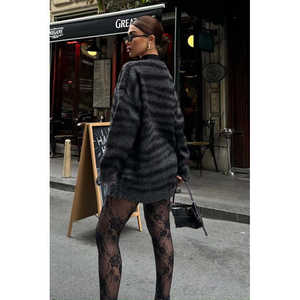 เสื้อคาร์ดิแกนถักลายม้าลายสไตล์ลำลอง 5166 - Product Image 3