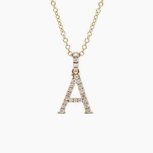 Gold Plated <b>Initial</b> Letter Pendant <b>Necklace</b> 925 Sterling <b>Silver</b> Zircon Moissanite Alphabet Jewelry for Women - Product Image 1