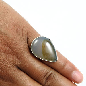 Prix de gros de haute qualité 925 argent Sterling naturel Montana pierres précieuses forme de larme anneau fait à la main bohème bijoux exportateur - Product Image 3