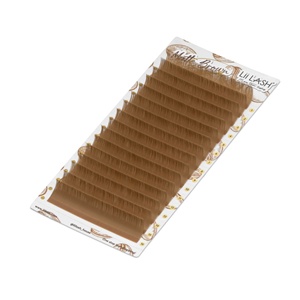 LiiLash mat naturel brun extensions de cils unique volume individuel cils facile ventilateur brun individus cils en gros - Product Image 1